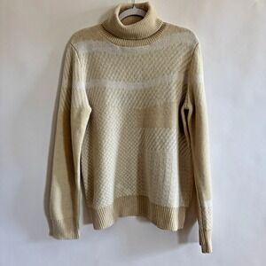 Cecile Copenhagen Gonzo Sweater Wool Blend Cream Turtleneck Fisherman L